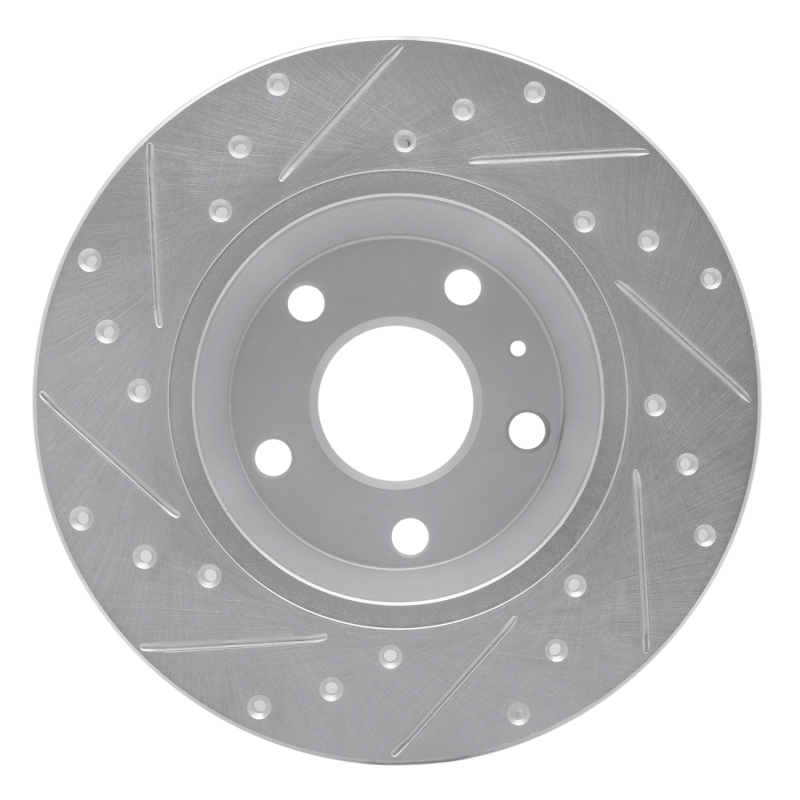 Audi TT Brake Rotor (1) - Rear Right - R1 Concepts - Drilled & Slotted - Silver - `08-`15